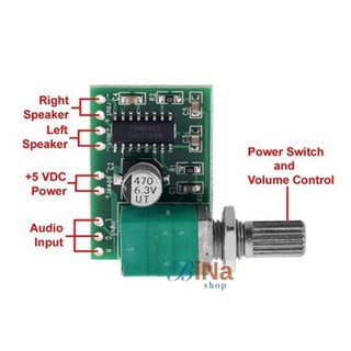 Mạch khuếch đại âm thanh PAM8403 6W (Núm nhựa mua riêng)