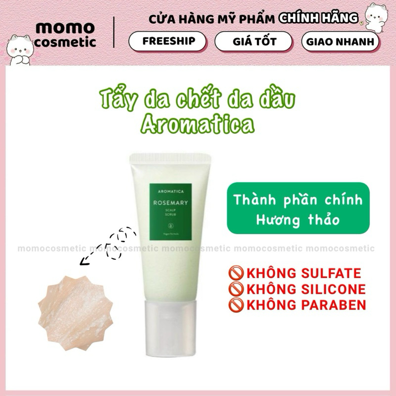 Tẩy da chết da đầu thuần chay Aromatica Rosemary Scalp Scrub