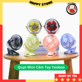  Quạt mini cầm tay tích điện Yoobao F04 đa năng dung lượng pin 6400mAh 4 chế độ gió chân kẹp Happy 
