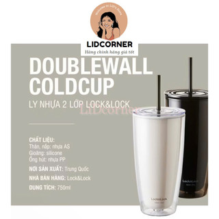 Ly nhựa 2 lớp có ống hút Lock&Lock dung tích 750ml HAP507