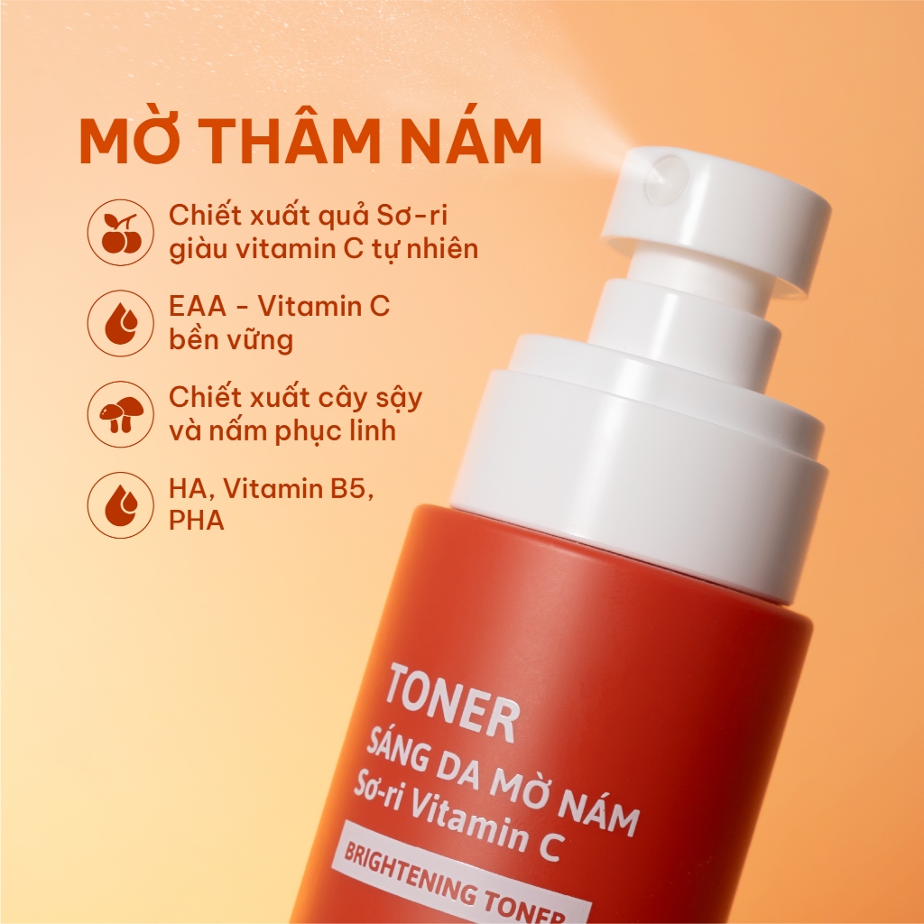 Bộ Đôi Làm Sạch Sâu Sáng Da Mờ Thâm Nám Sữa Rửa Mặt Và Toner Vitamin C Cỏ Mềm