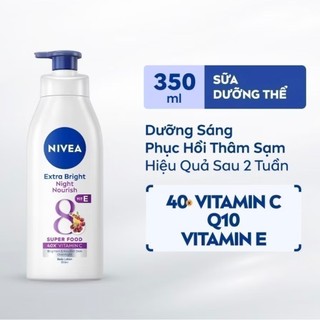 Sữa Dưỡng Thể NIVEA Sáng Da Ban Đêm từ 8 Super Foods (350 ml)