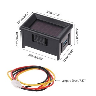 Vôn kế DC 0-100V 0.36" 3 dây led đỏ