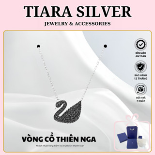 Vòng Cổ Thiên Nga Crystal Swan Iconic Necklace Silver Dây Chuyền Bạc Nữ Tặng Hộp Đựng - Tiara Silver