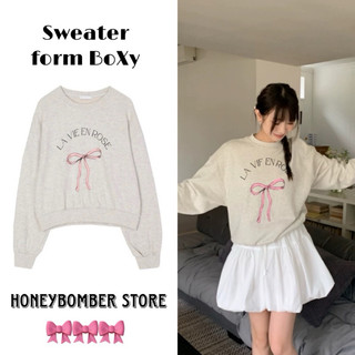 Áo Nỉ Sweater Nơ Hồng 🌸Áo Nỉ Nữ Form Rộng Phong Cách Ulzzang🌸