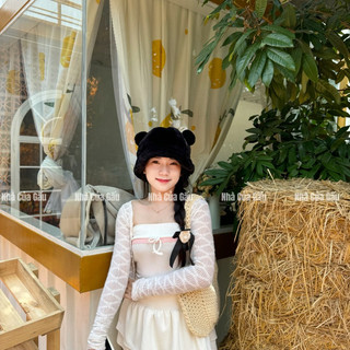 Nón len cục bông mẫu mới cực cute ( Ảnh thật )