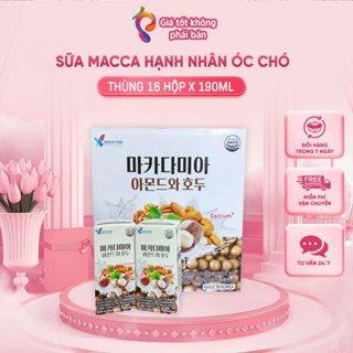  1 thùng 16 hộp sữa hạnh nhân macca óc chó Hàn Quốc 190ml Kangfoods 