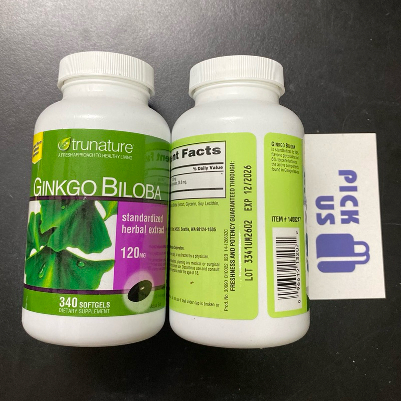 [Date mới 11/2026] Viên uống bổ não Ginkgo Biloba Trunature 120mg 340 viên, Nhập Mỹ