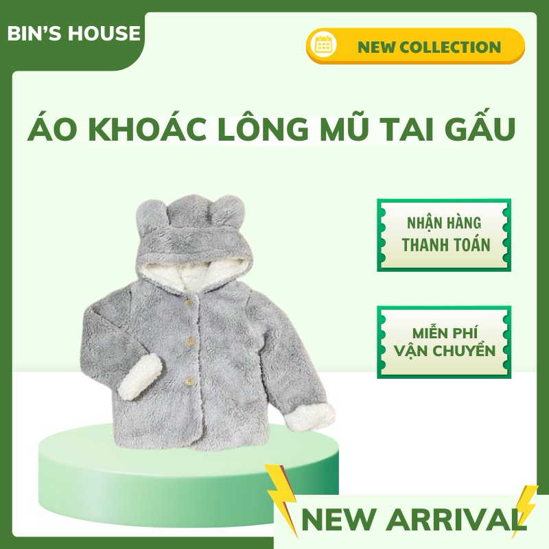 Áo khoác lông sz 0-18M