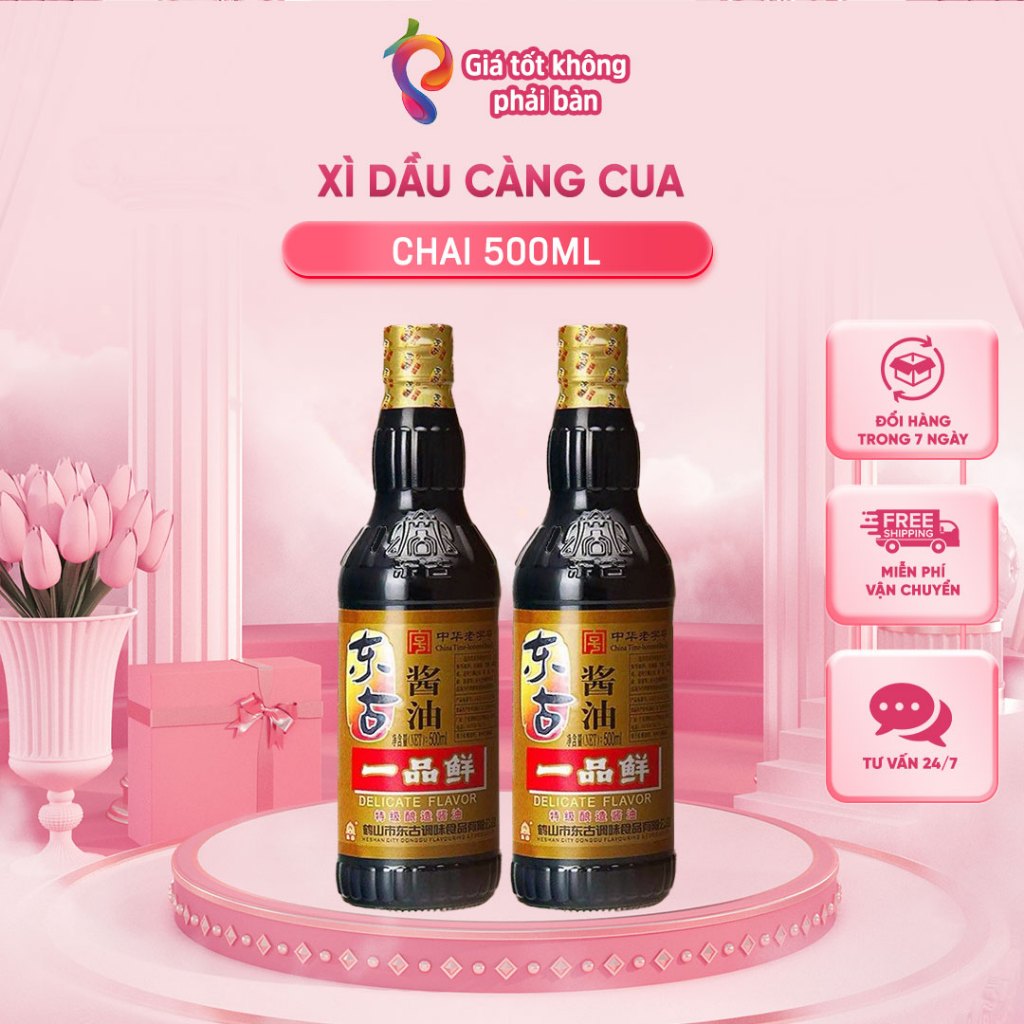 Combo 2 chai Xì dầu càng cua Nhất Phẩm Tiên 500ml chuẩn nội địa Trung-  - Nước Tương Hảo Hạng, Ướp Thịt Kho Đậm Đà, Chấm