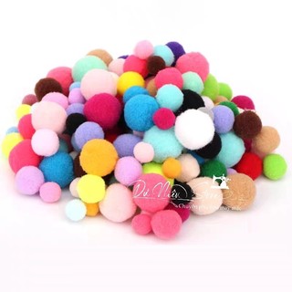 Pom pom nhiều màu sắc đủ size gói 50 viên, 100 viên.
