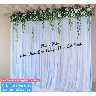 Rèm Vải Voan Lưới Đã May Sẵn Làm Phông Nền Background Sinh Nhật, Tiệc Cưới, Lễ Hội,..