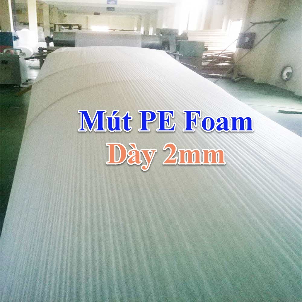 10 Mét Mút Xốp PE Foam Dày 2mm Rộng 105cm Gói Hàng