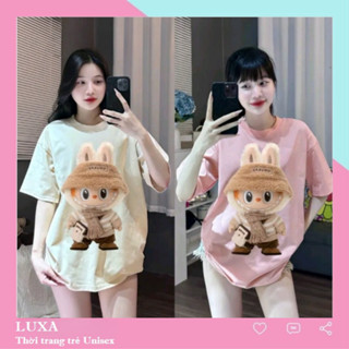 Áo thun tay lỡ unisex nam nữ LABUBU LUXA, Áo phông unisex form rộng