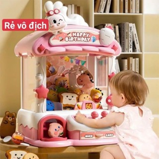 Máy Gắp Thú Bông Mini Dành Cho Bé Kích Thước Lớn Có Nhạc,Đèn Bắt Mắt Kèm Theo Xu,Bóng,Gấu Cho Bé