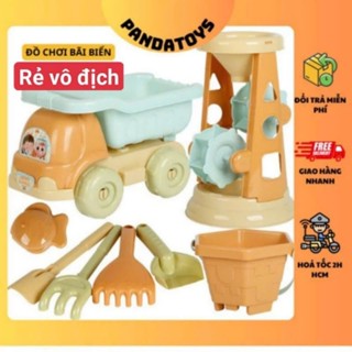 Bộ đồ chơi xúc xát , xe chở cát, guồng xoay, xẻng cho bé