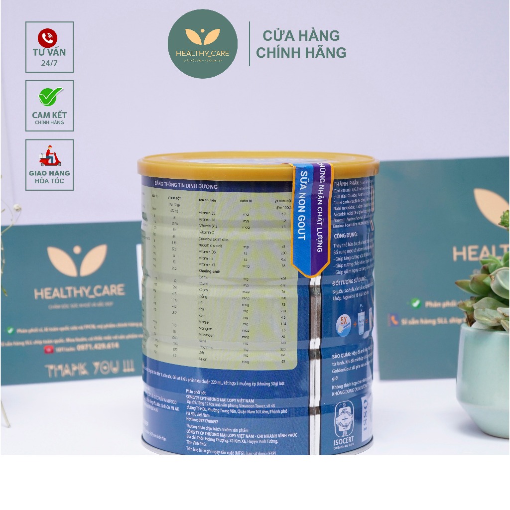 Combo 4 Lon Sữa non GOLDEN GOUT  ✅[CHÍNH HÃNG]✅ hộp 650g  - Sữa dành cho người bệnh Gout ( Gút )