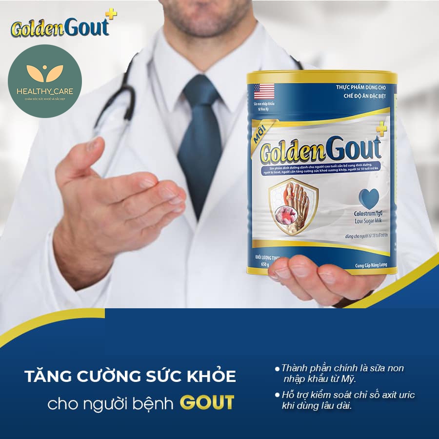 Combo 5 Lon Sữa non GOLDEN GOUT  ✅[CHÍNH HÃNG]✅ hộp 650g  - Sữa dành cho người bệnh Gout ( Gút )
