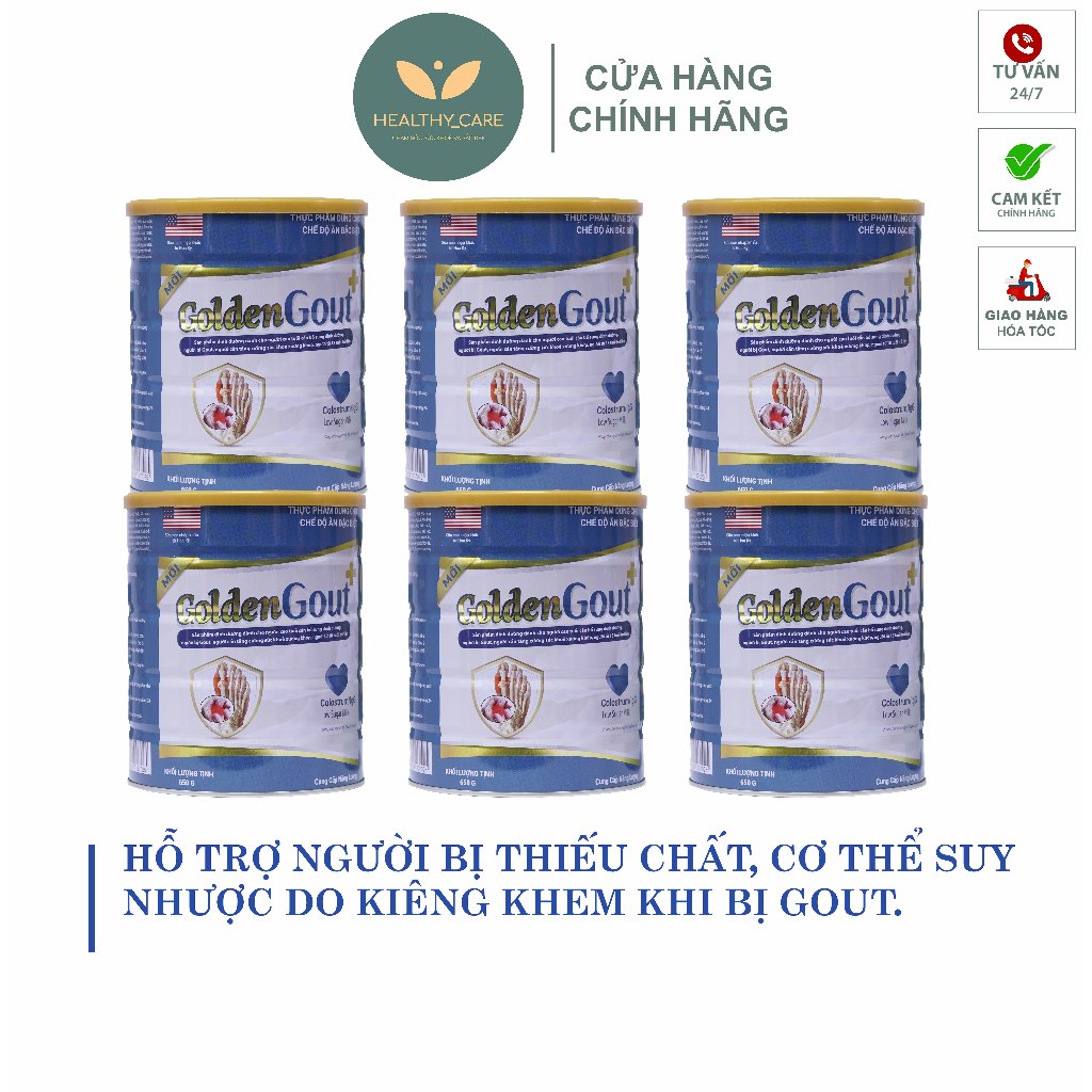 Combo 6 Lon Sữa non GOLDEN GOUT  ✅[CHÍNH HÃNG]✅ hộp 650g  - Sữa dành cho người bệnh Gout ( Gút )