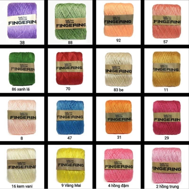Sợi Fingering Cotton Nhật chập 4 cuộn 100g