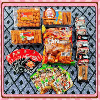 Combo 4 món bánh pò quẩy hộp đặc sản ăn vặt tặng kèm 5 Snack nem nướng phên + 5 Snack Hổ kaka + 5 Snack tăm cay đen