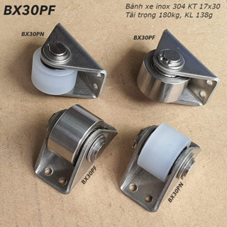 Bánh xe inox 304 và nylon, KT 17x30mm, tải trọng 80kg và 180kg  - BX30PF
