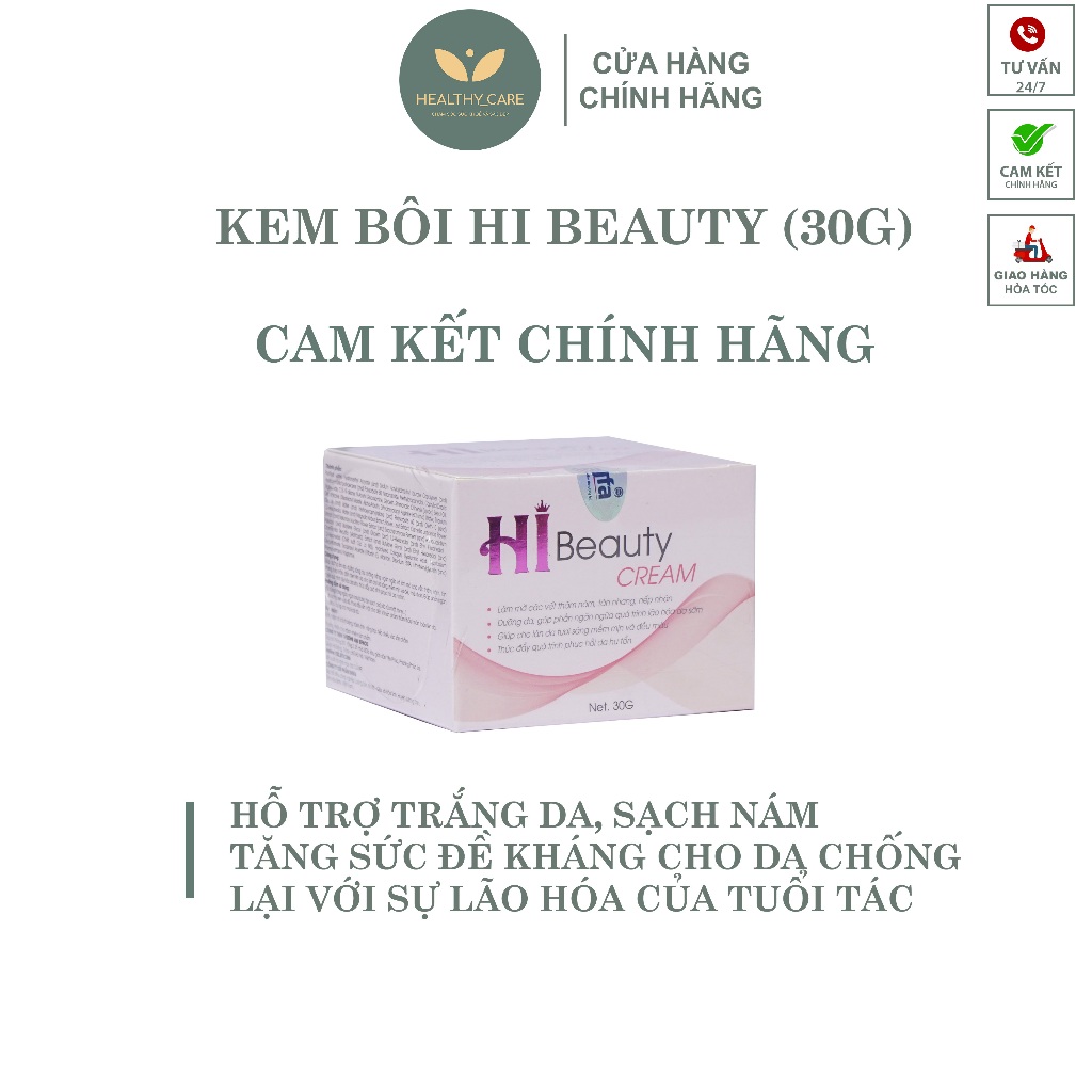 Kem bôi Hi Beauty Tặng Mask Hi Beauty [CHÍNH HÃNG] Kem bôi Hi Beauty Trắng Da, Sạch Nám Hũ 30g