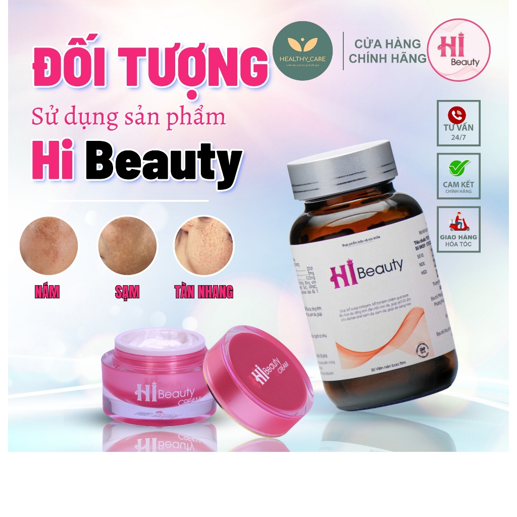 Kem bôi Hi Beauty Tặng Mask Hi Beauty [CHÍNH HÃNG] Kem bôi Hi Beauty Trắng Da, Sạch Nám Hũ 30g