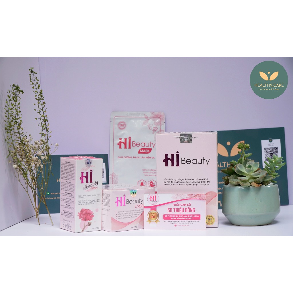 Kem bôi Hi Beauty Tặng Mask Hi Beauty [CHÍNH HÃNG] Kem bôi Hi Beauty Trắng Da, Sạch Nám Hũ 30g