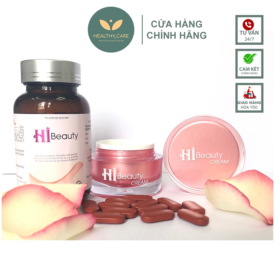 Kem bôi Hi Beauty Tặng Mask Hi Beauty [CHÍNH HÃNG] Kem bôi Hi Beauty Trắng Da, Sạch Nám Hũ 30g