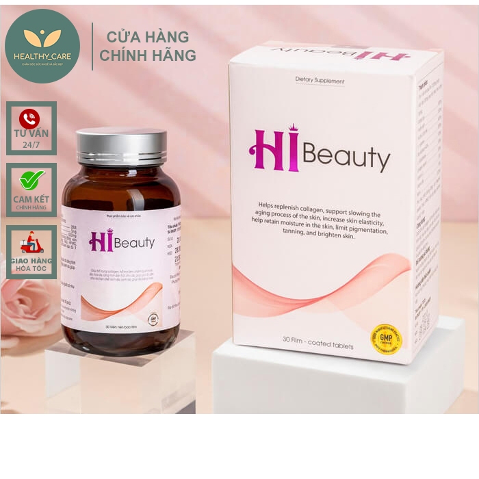 Hộp Viên Uống Hi Beauty Tặng Mask Hi Beauty [CHÍNH HÃNG] - Dưỡng trắng da, mờ nám, phục hồi da (hộp 30 viên)