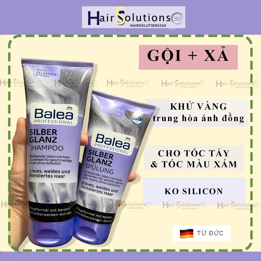 Gội xả khử vàng tóc, Dầu gội tím Balea Đức