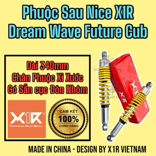 Cặp Phuộc Sau Nice X1R Dành Cho Xe : Wave / Dream / Future cub Các Đời Gắn Như Zin ( Size 340MM ) >>>>