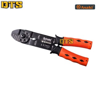Kìm tuốt dây điện và bấm cos đa năng asaki ak-9102 225mm