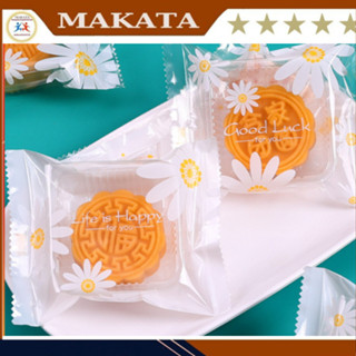  Set 100 Túi đựng bánh cookie  bánh quy  trà hoa  túi trắng mờ hoa cúc  nhiều kích thước 