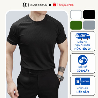 Áo thun nam MANCODE sợi gân cổ tròn ôm body AT06