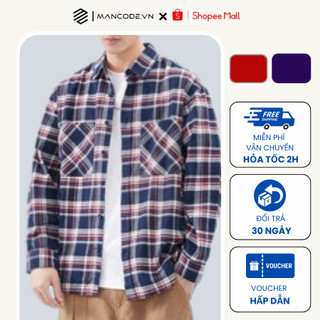 Áo Sơ Mi Dài Tay MANCODE Họa Tiết Kẻ Caro Chất Cotton Dạ Cao Cấp, Năng Động, Tự Tin SM21