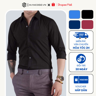 Áo Sơ Mi Nam MANCODE Dài Tay Công Sở Chất Lụa Dày Co Dãn Chuẩn Form Tôn Dáng Cực Đẹp SM17