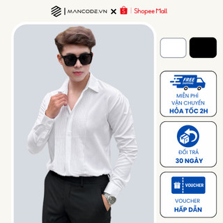 Áo Sơ Mi Nam (50-120kg) MANCODE Xếp Ly Sang Trọng Tinh Tế Chất Vải Lụa Chéo Hàn Cao Cấp Dày Dặn Chống Nhăn SM16