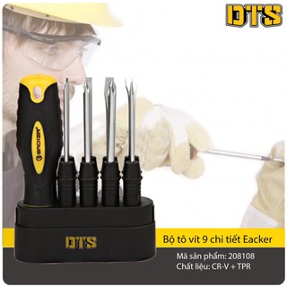 Bộ tô vít đa năng 9 chi tiết eacker 208108 tolsen - tiêu chuẩn xuất khẩu châu âu