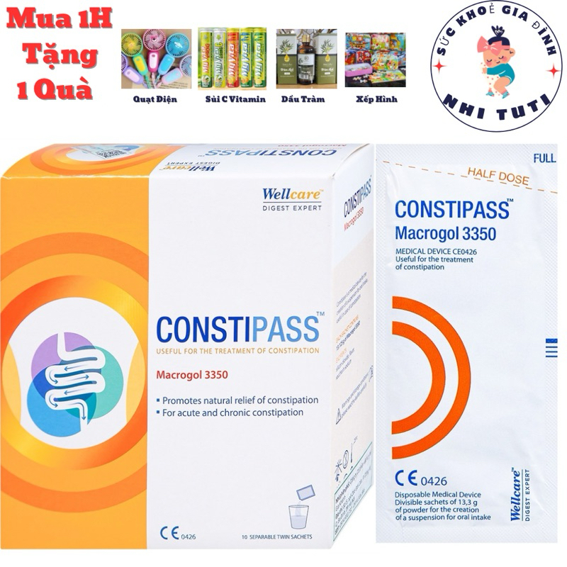 Bột Constipass(Macrogol 3350) - Hỗ trợ giảm táo bón, giúp nhuận tràng cho bé từ 2 tuổi và người lớn 