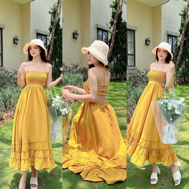 [FREESHIP] Đầm Maxi Bèo Hở Lưng -  Nhà Lỳ Có Maxi