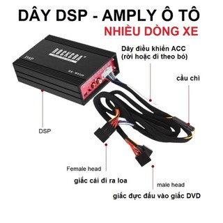   Hàng chuẩn  Dây cắm Amply   DSP ô tô kết nối đầu zin hoặc đầu Android  nhiều dòng xe  