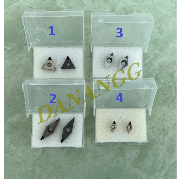 Chíp tiện nhôm chip kim cương PCD các loại D07 V16 D11 T16 ( hộp 2 cái )