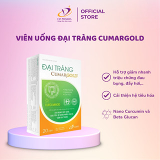 Viên uống đại tràng CumarGold giảm đầy hơi, khó tiêu, từ nghệ Nano Curcumin - Hộp 20 viên CMT01