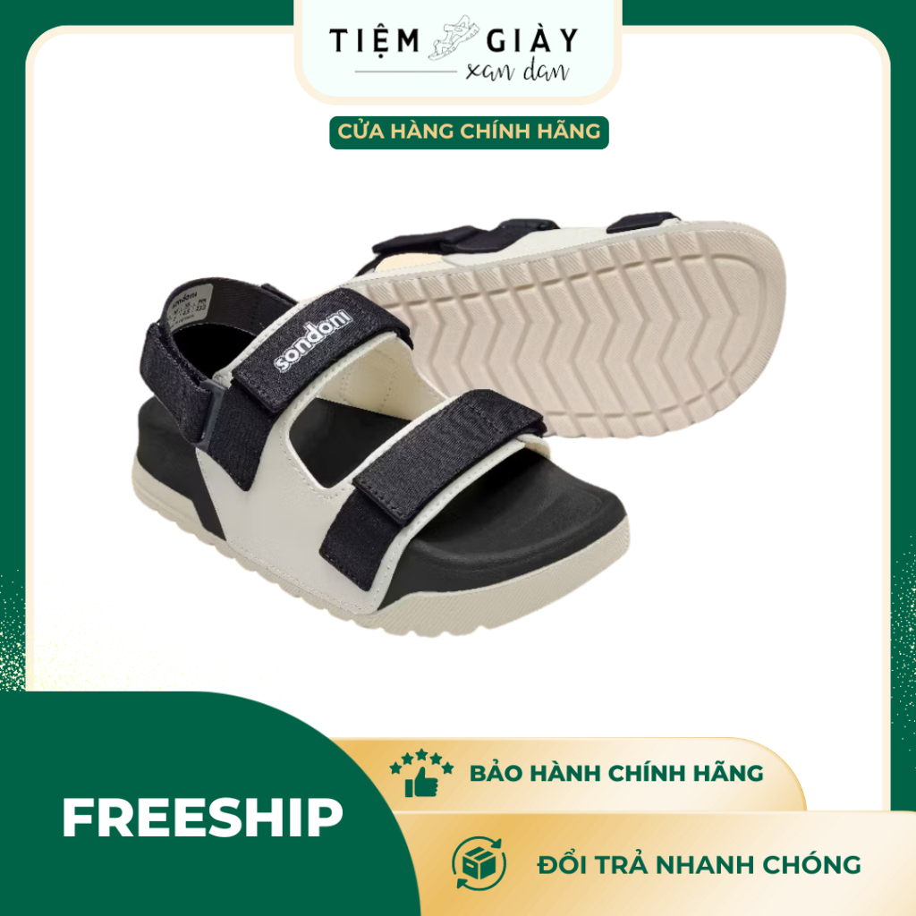 Giày Sandal Sondoni Đế Đen Phối Quai Be - Phù hợp đi học, đi làm, đi chơi - S2