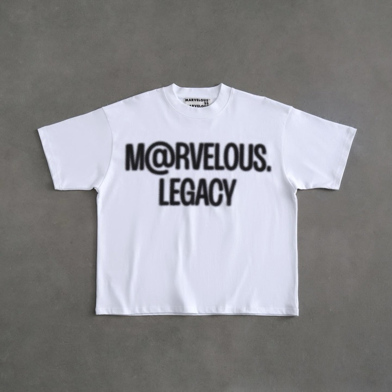 ÁO THUN MARVELOUS LOGO SIGNATURE BLACK IN WHITE