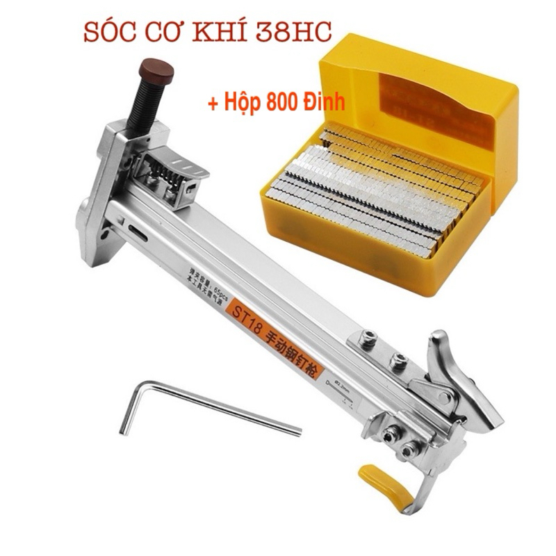 Dụng cụ đóng Đinh bê tông ST18 kèm hộp Đinh, búa đóng Đinh