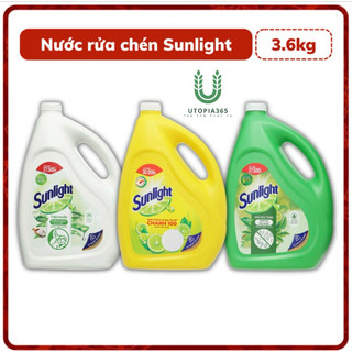 Nước Rửa Chén Sunlight Thiên Nhiên hương matcha trà xanh nhật , hương chanh và hương Muối khoáng lô hội can 3,6kg - 3,4L