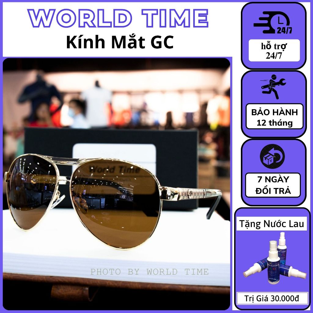 Kính mát nam GC68 , mắt kính nam thời trang cao cấp ,full box, tròng Polazied, chống lóa , chống tia UV cực tốt